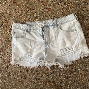 Blue jean high waisted shorts